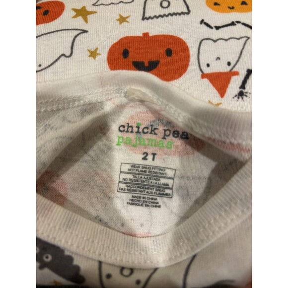 Chick Pea Toddler Kid's 2 Pair Halloween 4 PC PJ Set Fitted Pajamas 2T Pumpkins - Picture 2 of 3